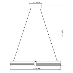 Lampa wisząca Plum Triangle 60 cm czarno-transparentna LED CCT LP-0407/1P M BK Triangle