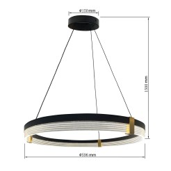 Lampa wisząca Plum Triangle 60 cm czarno-transparentna LED CCT LP-0407/1P M BK Triangle
