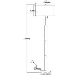 Lampa podłogowa Fogo czarna 2xE27 LP-0304/2F BK