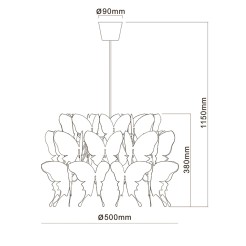 Lampa wisząca Farfalla niebieska 1xE27 LP-3439/1P blue