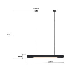 Lampa wisząca Cali M czarna Tuya LED CCT LP-1301/1P M BK Smart