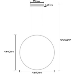Lampa wisząca Mirror S biała IP44 LED CCT LP-999/1P S WH CCT