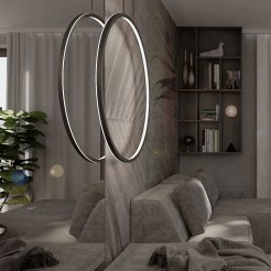 Lampa wisząca Mirror L czarna IP44 LED CCT LP-999/1P L BK CCT
