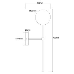 Kinkiet Piruleta złoty IP44 1xG9 LP-008/1W GD