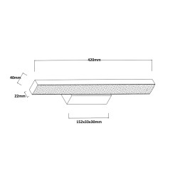 Kinkiet Aqua 42 cm czarny IP44 LED CCT LP-987/1W S BK