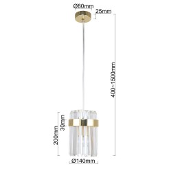 Lampa wisząca Vetro 1 złota 1xE14 LP-2910/1P GD