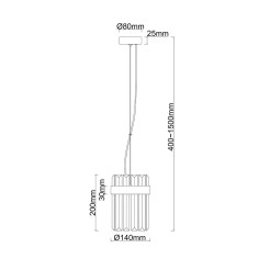 Lampa wisząca Vetro 1 złota 1xE14 LP-2910/1P GD