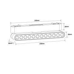 Reflektor Magnetic Slim Blaze 12W LED 4000K czarny LP-616-MAG SLIM 12W 4BK
