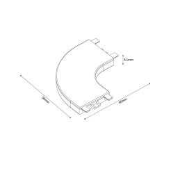 Łącznik natynkowy C Magnetic Slim czarny LP-656-MAG SLIM łącznik C SM BK