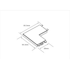 Łącznik natynkowy L Magnetic Slim biały LP-656-MAG SLIM łącznik L SM WH