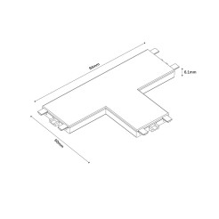 Łącznik natynkowy T Magnetic Slim czarny LP-656-MAG SLIM łącznik T SM BK