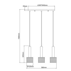 Lampa wisząca Amo czarno-złota 3xE27 LP-0702/3L GD