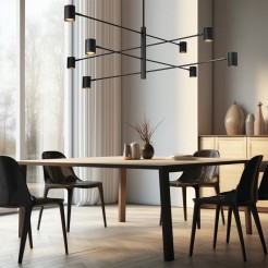 Lampa wisząca Snow 8 czarna 8xGU10 LP-731/8P BK