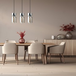 Potrójna lampa wisząca Nivio dymna 3xE27 LP-2811/3L AM