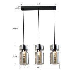 Potrójna lampa wisząca Nivio dymna 3xE27 LP-2811/3L AM