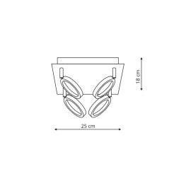 Plafon Carrara srebrny LED 3000K LP-1864/4C