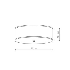 Plafon Girona szary 70 cm 5xE27 LP-2190/5C-70 GRY