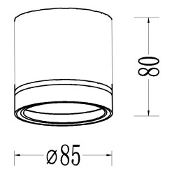Oprawa natynkowa Kendal czarna GX53 LP-6331/1SM R2 BK