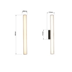 Kinkiet Linea 45 cm czarny LED CCT LP-0510/1W-45 BK