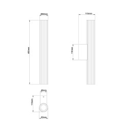 Kinkiet Linea 45 cm czarny LED CCT LP-0510/1W-45 BK
