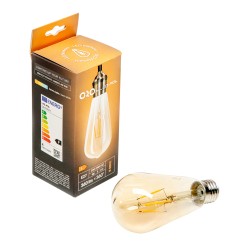 ORO-E27-ST64-FL-AMBER- 4W-WW