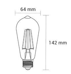 ORO-E27-ST64-FL-AMBER- 4W-WW
