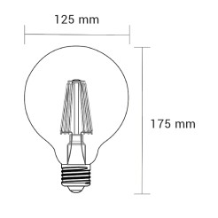 ORO-E27-G125-FL-AMBER- 6W-WW