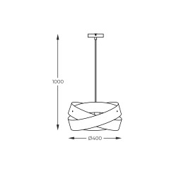 1114 LAMPA WISZĄCA TORNADO 40 CM CZARNA/BLACK