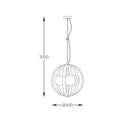 1137 LAMPA WISZĄCA NELA 40CM CZANRO-ZŁOTA/BLACK-GOLD