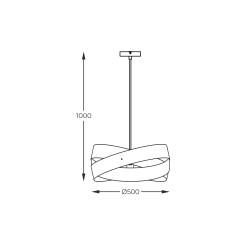 1141 LAMPA WISZĄCA TORNADO 50 CM BIAŁA/WHITE