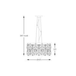 P0534-05C-F4AC DAVI LAMPA WISZĄCA CHROME
