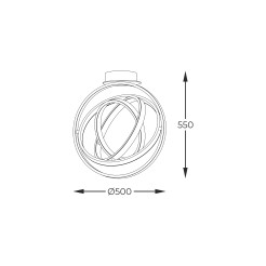 MX9203-4-3BD TESS LAMPA SUFITOWA CZARNA/BLACK