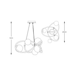 MD4922-5-EGBDN ARLON LAMPA WISZĄCA ZŁOTA/GOLD
