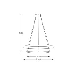 PEN89424-60+90BK HORIK LAMPA WISZĄCA CZARNA/BLACK