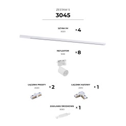 3045 ZESTAW 5 SZYNOPRZEWODY WHITE JEDNOOBWODOWY