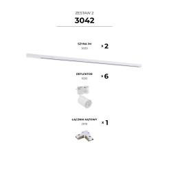 3042 ZESTAW 2 SZYNOPRZEWODY WHITE JEDNOOBWODOWY