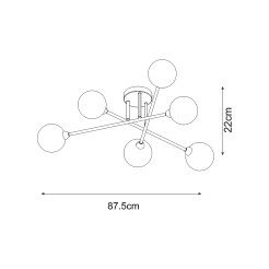 CL22017A-6 BASIS LAMPA SUFITOWA CZARNA/BLACK