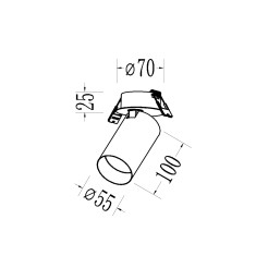 Oprawa Hero Spot Podtynk Czarny 1xGU10 ML1694