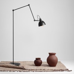 LAMPA STOJĄCA AIDA BLACK (złoty środek klosza) 843A