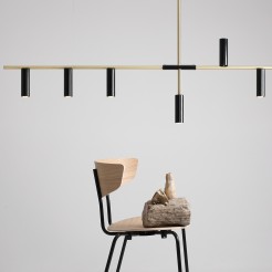LAMPA WISZĄCA TREVO 6 BLACK BRASS 1083K40