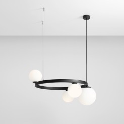 LAMPA WISZĄCA GARDA 4 RING BLACK 1099L1_R