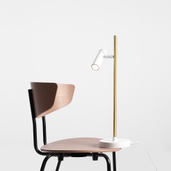LAMPKA BIURKOWA TREVO WHITE BRASS 1097B40