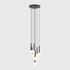 LAMPA WISZĄCA RIU 7 RING ALL BLACK 1117T1