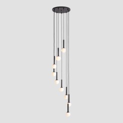 LAMPA WISZĄCA RIU 9 RING ALL BLACK 1117N1