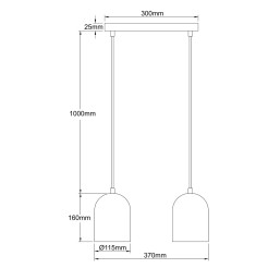 Metalowa lampa wisząca Nilo czarna 2xGU10 LP-0110/2L BK