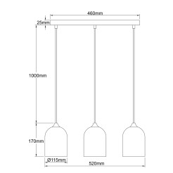 Metalowa lampa wisząca Nilo czarna 3xGU10 LP-0110/3L BK