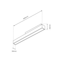 Magnetic track 600mm 24W 3000K ML8114