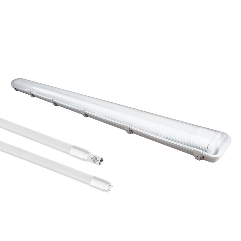 ZESTAW OPRAWA HERMETYCZNA 2x120cm POD ŚWIETLÓWKĘ LED + 2x ŚWIETLÓWKI LED 18W 120CM 3000K EKH2339
