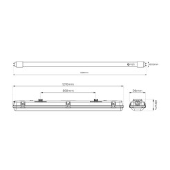 ZESTAW OPRAWA HERMETYCZNA 2x120cm POD ŚWIETLÓWKĘ LED + 2x ŚWIETLÓWKI LED 18W 120CM 4000K EKH2340