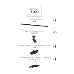 3021 ZESTAW 6 SZYNOPRZEWODY BLACK JEDNOOBWODOWY